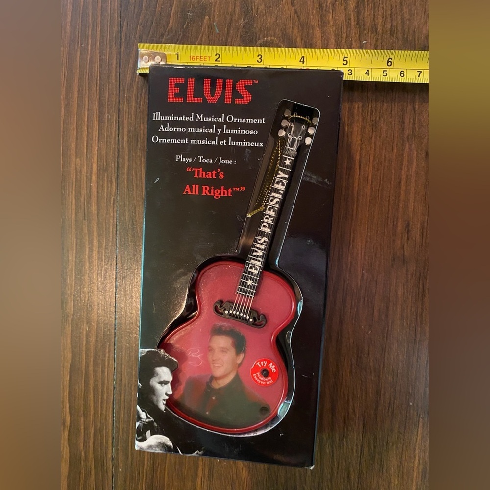Vintage Christmas Elvis Ornament that plays That’s All Right Music Plays Working
